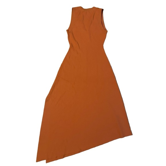 A.L.C. Cherrie Asymmetric Knit Orange Midi Dress Size XS - Picture 5 of 7
